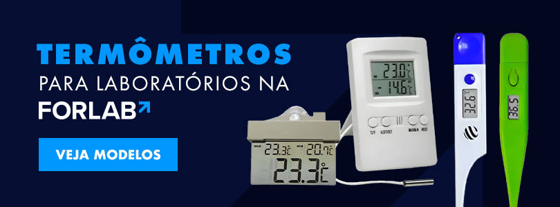Banner diferentes tipos de termômetros na Forlab.
