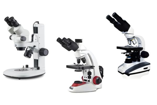 Microscópios para laboratório.